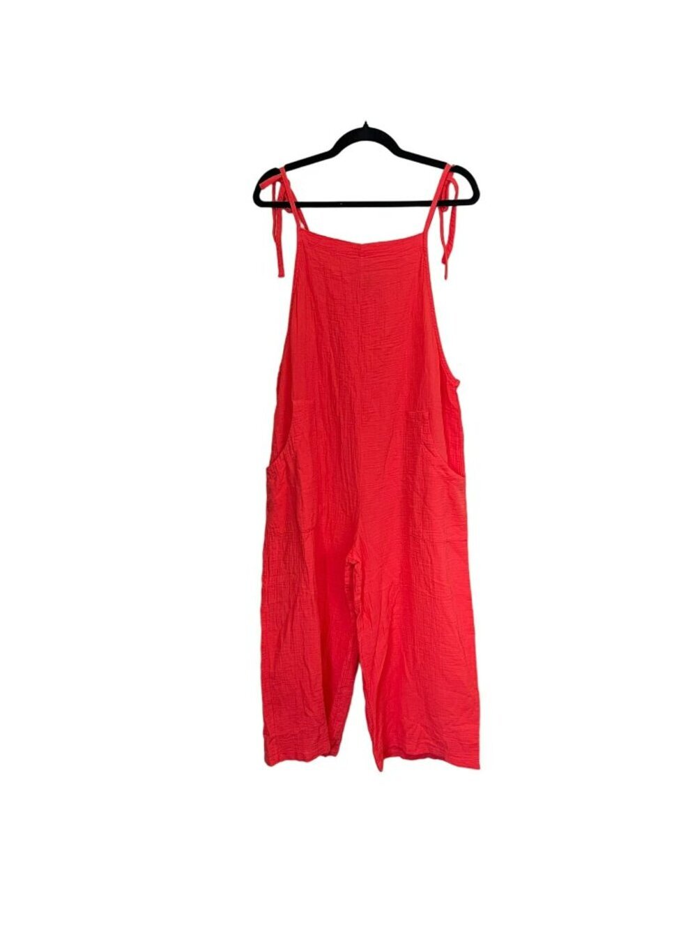 bobi Red Gauze Tie Shoulder Jumpsuit Size NWT
